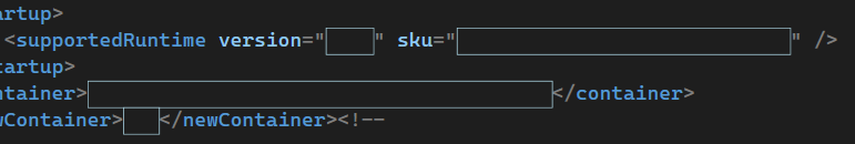 An example of a XML file with the values hidden